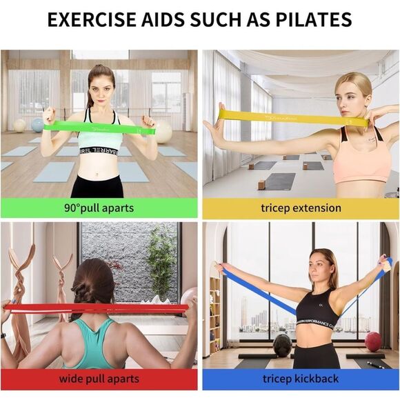 Resistance Yoga Bands Working Out Loop Exercise Workout Fitness, Home Gym 5 SR4 - Picture 8 of 9